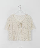 Natsume Embossed Flower Sleeveless Short Sleeve Cardigan Set