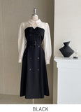 Serindy Collar Trench Color Matching One Piece