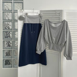 Casual Off-Shoulder Crop Sweatshirt