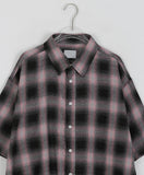 [unisex] Sella Check Over Short Sleeve Shirt