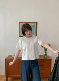 [BAONHAUS] Hyeongo Ribbed Crop Short Sleeve Tee