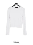 Lean ribbed cropped long-sleeved t-shirt