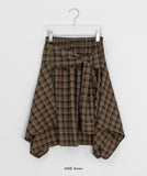 Homan Layered Check Midi Skirt