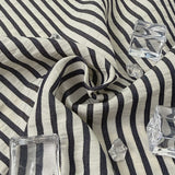 Stripe Loose Fit Folding Wide Banding Seersucker Pants