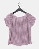 Ridge Check Puff Shirring Blouse