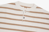 Fuzz Stripe Henley Neck Knit