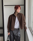 Sven Suede High-Neck Cardigan