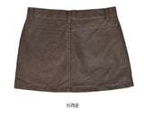 Kaive Washing Leather Mini Skirt