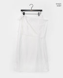Caro Nylon Slit Layered Wrap Skirt
