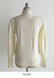 Genuine Pearl Slit Frill Turtleneck Knit