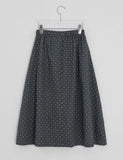 [BAONHAUS] Dinger Banding Dot Long Skirt