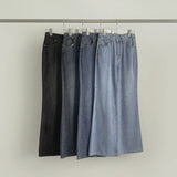 Summer Linen Tencel Banding Loose Bootcut Denim Pants