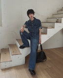 Pura Pintuck Strap Denim Pants