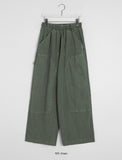 [unisex] Tooel pigment banding rivet carpender wide pants