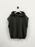 Overhole Hooded Neck Knit Vest