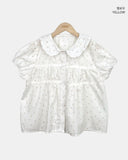 Popori Round Collar Short Sleeve Blouse