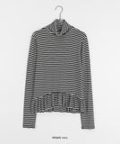 Landa stripe frill neck polar tee