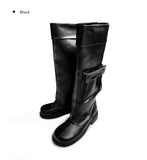 Nikki Pocket Leather Long Boots