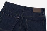 Raw one-tuck wide denim pants