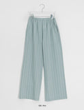 [BAONHAUS] Motren Stripe Linen Banding Pants