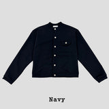Move Line Shoulder Pocket Crop Cardigan