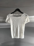 Blume Flower Embroidered Short Sleeve T-shirt