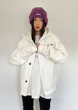LOG BUTTON BRUSHED HOOD ZIP-UP