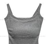 [U-BASIC] Boldy Ribbed Crop Sleeveless (+With Cup)