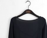 Delia see-through back strap long sleeve T-shirt