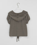 Calden Stripe Short Sleeve Crop Hoodie
