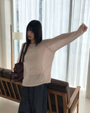 Pumi Round Neck See-Through Long Sleeve Knit