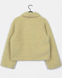 Bnet round button fur short jacket coat
