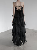 Cherian Chiffon Unbalance Tiered Skirt