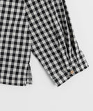 Enchoi Check Button Round Blouse