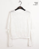Pezzle See-Through Paisley Incision Split Cropped Long Sleeve T-Shirt