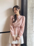 [Strap set] Glory Wrinkle Round Blouse