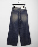 Cellne Washed Denim Long Wide Pants