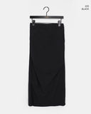 Yurin shirring ribbed long skirt