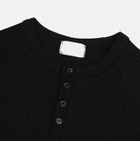 Muscle Fit Henley Neck Short Sleeve Knit