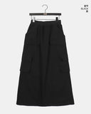 Weden Pile Banding Cotton Cargo Long Skirt