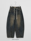 [Unisex] Melnew Snap Button Denim Banding Wide Pants
