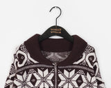 Kumu Nordic Round Collar Two-Way Knit Zip-Up