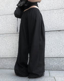 [A/M] Poning Cotton Banding Wide Pants