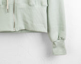 [Brushed Lining] Mute Tto Slim Crop Long Sleeve Hoodie Zip Up