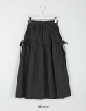 Kime Ribbon Banding Strap Cotton Long Skirt