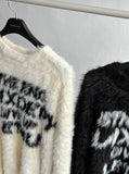 Heavy Angora Lettering Knit