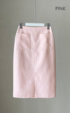 Elisa tweed slit skirt
