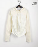 Packing Color Matching Shirring Strap Hooded T-shirt