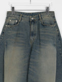 Teconi Washing Pintuck Balloon Wide Denim Pants