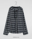 [unisex] Berned Check Over Hood Shirt